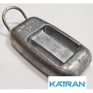 Вантаж для підводного полювання 1 кг; закруглений; з D-кільцем