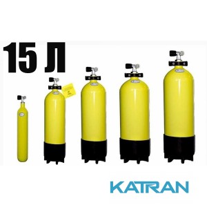 Балон для дайвінгу Eurocylinder 15 л 232 bar, жовтий