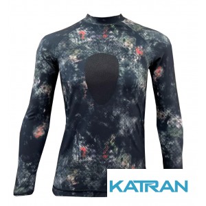 Футболка лайкровая KatranGun Rash Guard; длинный рукав CamoBrown