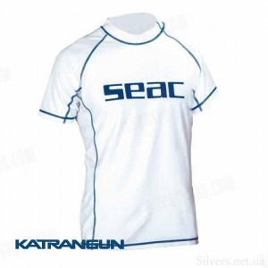 Мужская лайкровая футболка для пляжа Seac Sub T-Sun; короткий рукав; белая