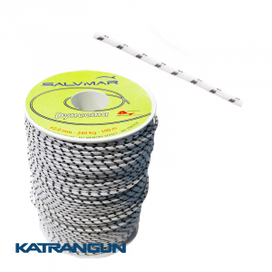 Лінь для підводної рушниці Salvimar Dyneema 2 мм; білий в чорну смужку
