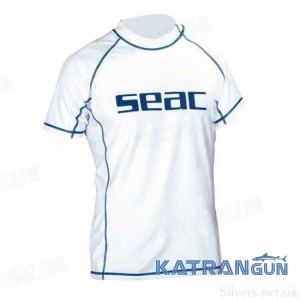 Мужская лайкровая футболка для пляжа Seac Sub T-Sun; короткий рукав; белая