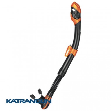 Трубка для підводного плавання Seac Sub Vortex Dry; чорно-помаранчева