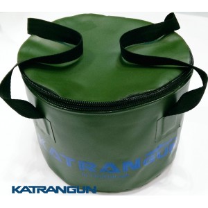 Складне відро для риболовлі KatranGun (від LionFish) 8 л, з кришкою на блискавці, 2 ручки