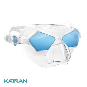 Маска фрідайв Salvimar Incredible, прозорий силікон / сині лінзи