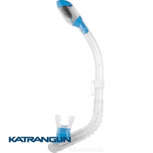 Детская трубка для дайвинга Cressi Sub MiniDry (Dry Junior) голубая