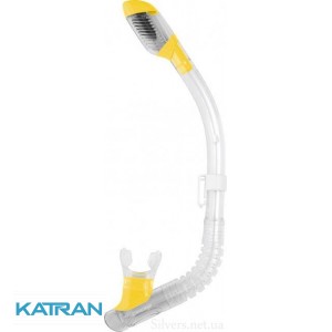 Детская трубка для дайвинга Cressi Sub MiniDry (Dry Junior) желтая