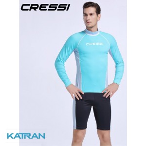 Чоловічий рашгард для плавання Cressi Rash Guard, довгий рукав, green/light blue