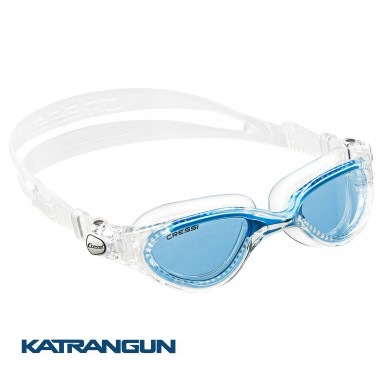 Окуляри для плавання Cressi Sub Flash; дзеркальні скла; блакитні