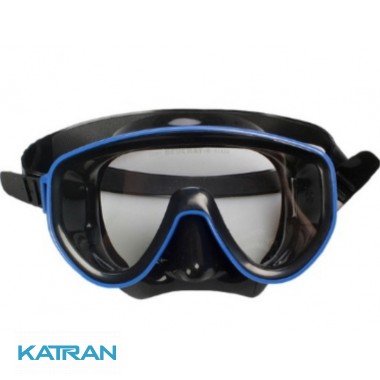 Маска для подводного плавания Beuchat Primo; чёрный силикон; синяя рамка