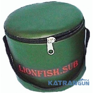 Складное ведро для прикормки KatranGun (от LionFish) 5 л, с крышкой на молнии, 1 ручка