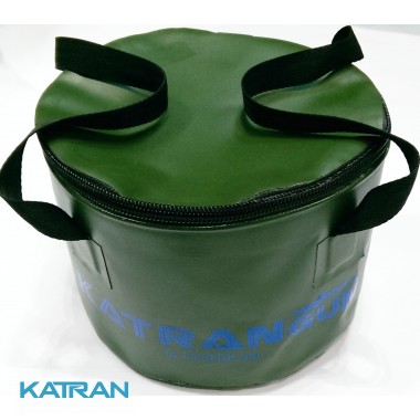 Складное ведро для рыбалки KatranGun (от LionFish) 8 л, с крышкой на молнии, 2 ручки