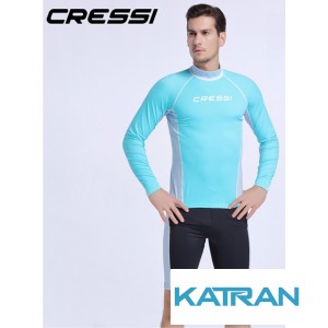 Мужской рашгард для плавания Cressi Rash Guard, длинный рукав, green/light blue