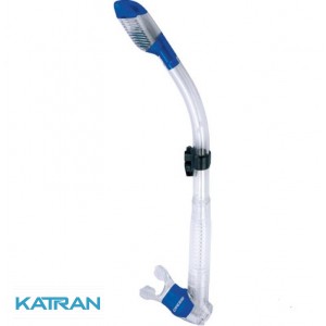 Трубка для плавання з двома клапанами Cressi Sub Dry прозоро-синя