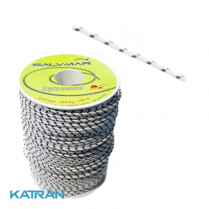 Лінь для підводної рушниці Salvimar Dyneema 2 мм; білий в чорну смужку