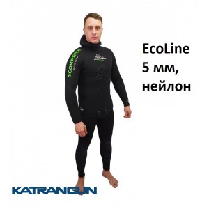 Гидрокостюм для подводной охоты в теплой воде Scorpena EcoLine 5 мм, нейлон