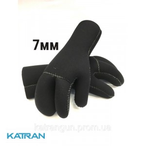 Перчатки трехпалые KatranGun Hunter 7 мм; нейлон-открытая пора