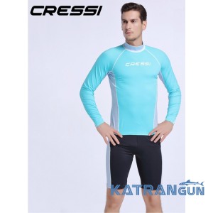 Чоловічий рашгард для плавання Cressi Rash Guard, довгий рукав, green/light blue