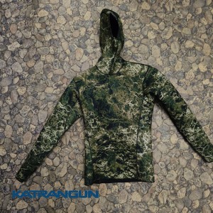 Неопреновая майка для подводной охоты KatranGunCamo 3мм короткий рукав; со шлемом; нейлон / открытая пора