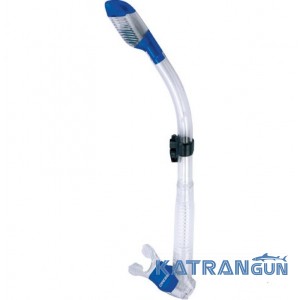 Трубка для плавания с двумя клапанами Cressi Sub Dry прозрачно-синяя