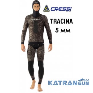 Гідрокостюм для підводного полювання Cressi Sub Tracina 5 мм (штани з лямками)