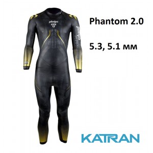 Чоловічий гідрокостюм для тріатлону Phelps Phantom 2.0; 5.3, 5.1 мм