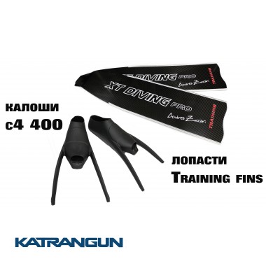 Короткие карбоновые ласты XT Diving Pro Training Fins Andrea Zuccari (в калоше C4 400)