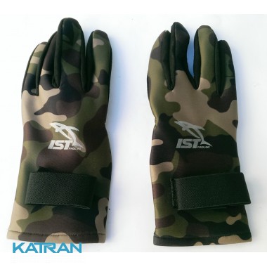Неопреновые перчатки для подводной охоты IST Green Camo Amara 2 мм