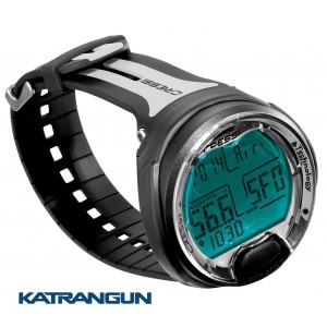 Комп'ютер для дайвінгу Cressi Sub Leonardo, чорно-сірий ремінець