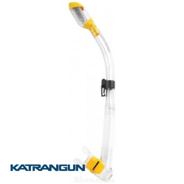 Трубка для плавання з двома клапанами Cressi Sub Dry прозоро-жовта