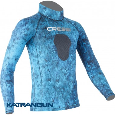 Лайкровая камуфляжная футболка для подводной охоты Cressi Sub Blue Hunter
