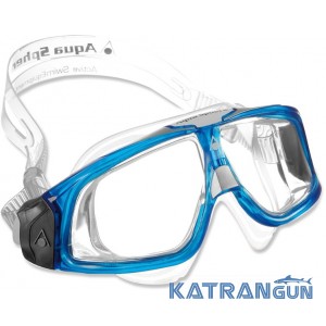 Широкие очки для плавания Aqua Sphere Seal 2.0, clear lens transparent/blue
