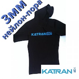 Футболка для плавания KatranGun, 3мм, со шлемом, нейлон/открытая пора