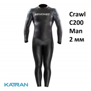 Гідрокостюм для тріатлону чоловічий Beuchat Crawl C200 Man 2 мм
