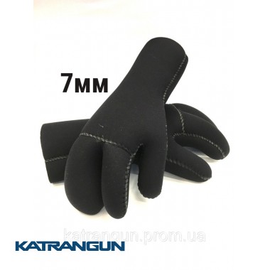 Рукавички трипалі KatranGun Hunter 7 мм; нейлон-відкрита пора