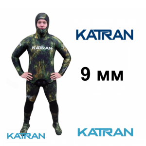 Гидрокостюм для зимней охоты KatranSUB Hunter Camo Green 3D Suiton (2025) толщина 9 мм