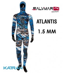 Гидрокостюм для охоты в тропиках Salvimar Atlantis 1,5 мм (монокостюм с задней молнией)