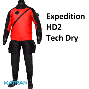 Сухий гідрокостюм Bare Expedition HD2 Tech Dry чорно-червоний