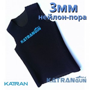 Майка для плавания KatranGun 3 мм, без рукавов, нейлон/открытая пора