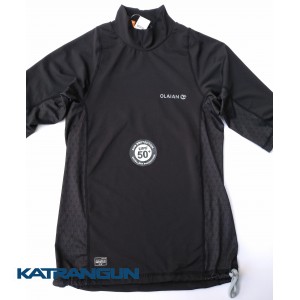 Лайкровая футболка для плавания Olaian; короткий рукав; черная