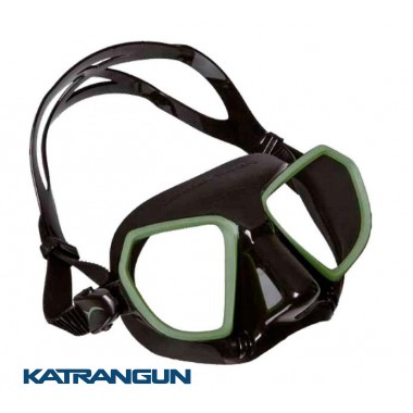 Маска для подводной охоты Salvimar Noah чёрный силикон, зелёная рамка