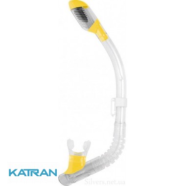 Детская трубка для дайвинга Cressi Sub MiniDry (Dry Junior) желтая