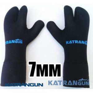 Рукавицы для подводной охоты KatranGun Hunter 7 мм; нейлон/открытая пора; защита на ладони дюратекс