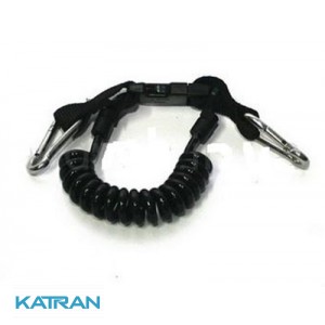 Держатель спиральный BS Diver; 2 стальных карабина