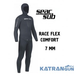 Охотничий гидрокостюм со шлемом Seac Sub Race Flex Comfort 7 мм
