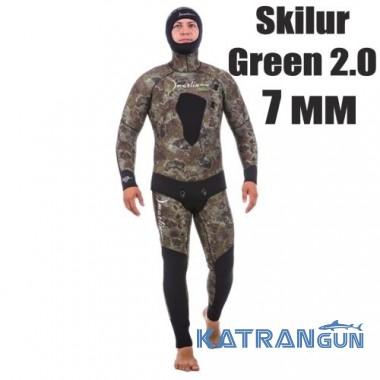 Осенний гидрокостюм для подводной охоты Marlin Skilur Green 2.0; толщина 7 мм