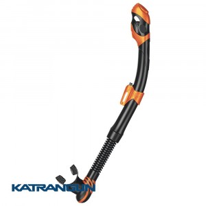 Трубка для подводного плавания Seac Sub Vortex Dry; черно-оранжевая