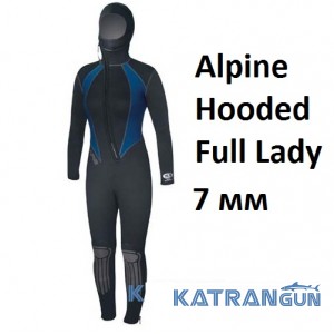 Женский гидрокостюм Bare Alpine Hooded Full Lady 7 мм