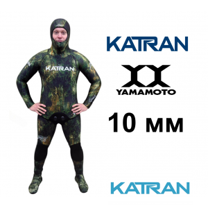 Гидрокостюм для зимней охоты KatranSUB Hunter Camo Green 3D Yamamoto 39(2025) толщина 10 мм
