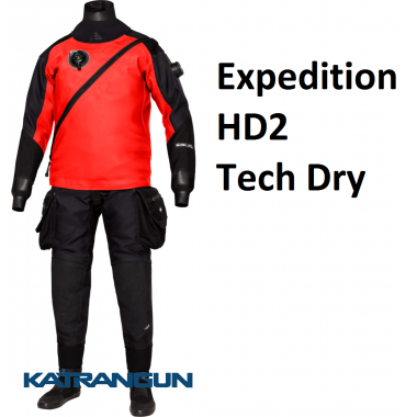 Сухий гідрокостюм Bare Expedition HD2 Tech Dry чорно-червоний